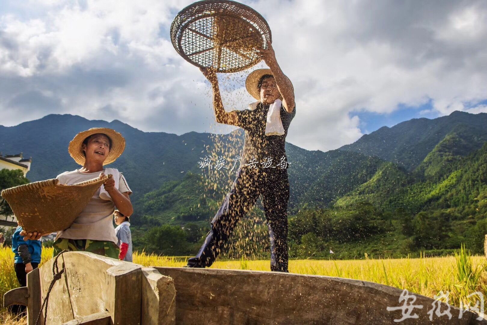 石臺(tái)農(nóng)民歡慶“中國學(xué)校宣傳欄農(nóng)民豐收節(jié)” （組圖）