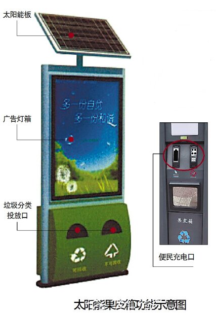 Fi、能充電 太陽廣告垃圾箱能果皮箱將現(xiàn)冰城